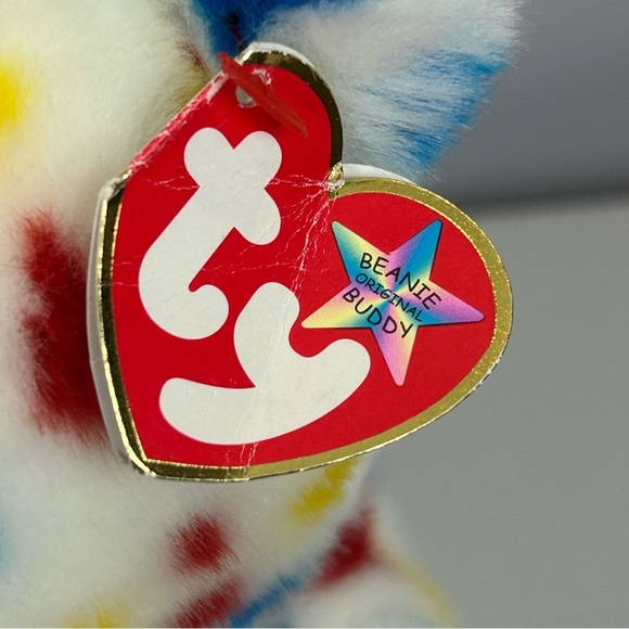 TY Beanie Buddies Collection Vintage TY 2K Confetti Bear 1999 (Large) - Picture 9 of 10